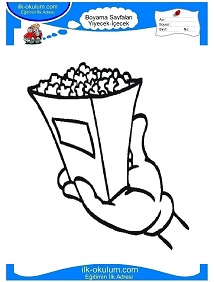 Çocuklar İçin Popcorn Boyama Sayfaları 